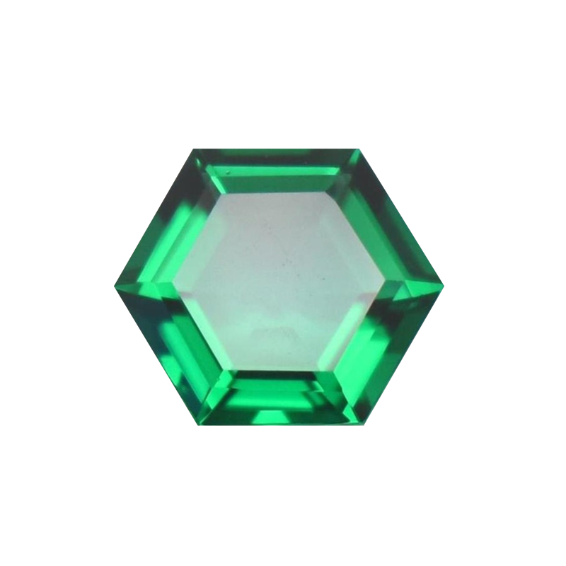 Hexagon Lab-Grown GreenSapphire
