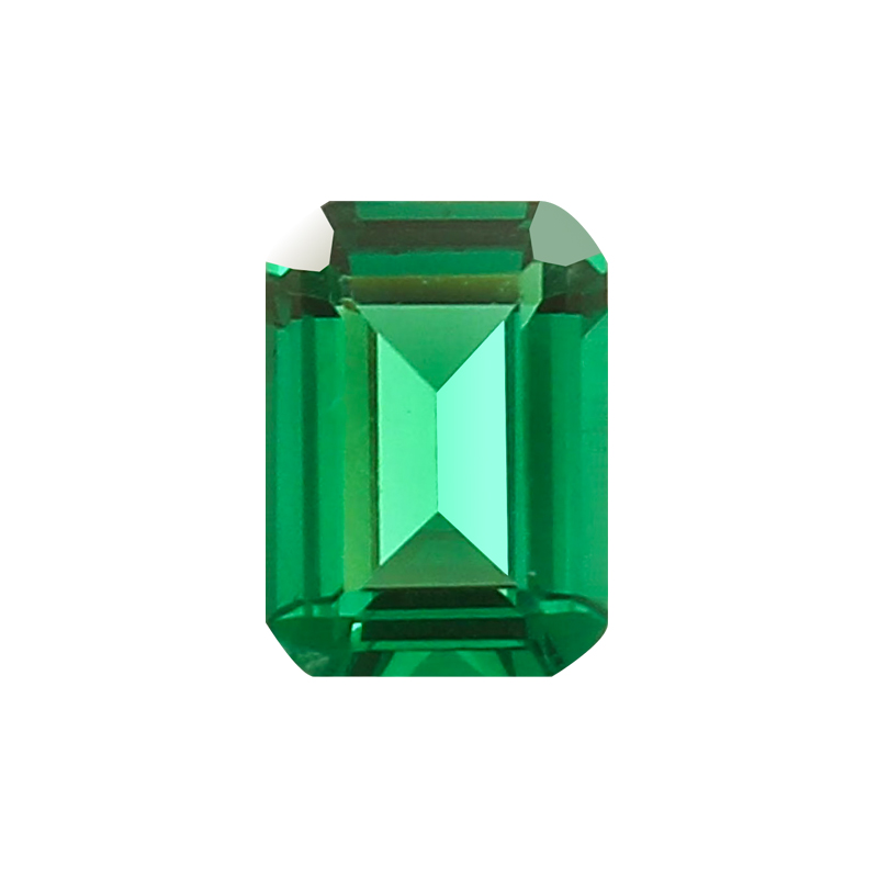 Rectangle Green Cubic Zirconia
