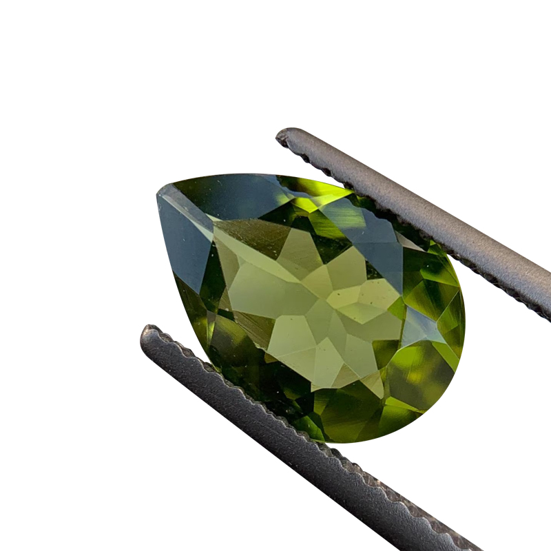Olive Green Pear Cubic Zirconia